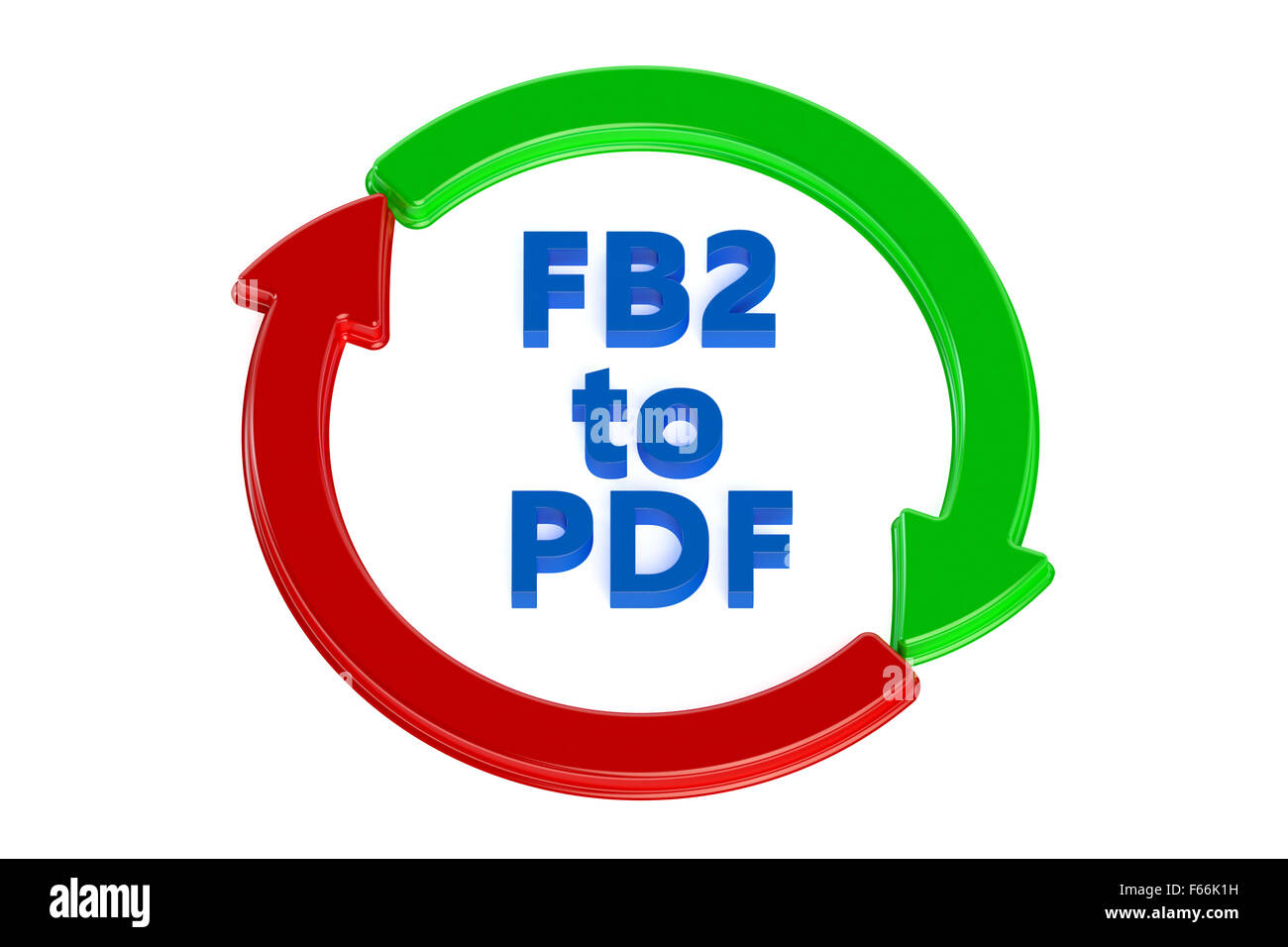 fb2 umwandeln Pdf Konzept isoliert auf weißem Hintergrund Stockfoto