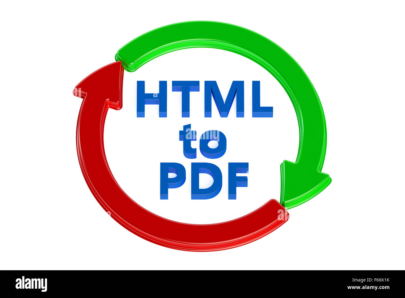 Konvertieren von html in Pdf Konzept isoliert auf weißem Hintergrund Stockfoto