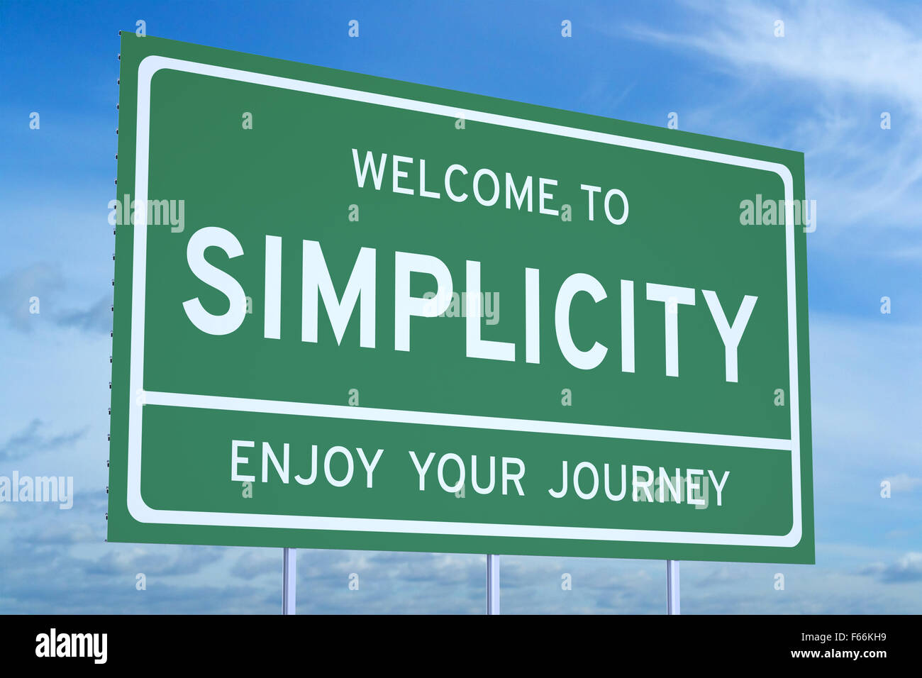 Herzlich Willkommen Sie auf Einfachheit Konzept auf Straße Plakatwand Stockfoto