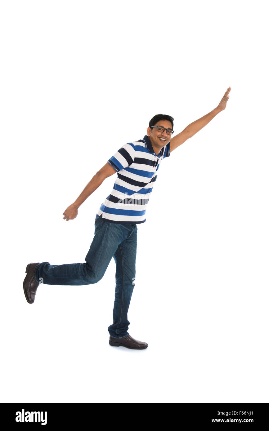 indische Männer springen in Freude Stockfoto