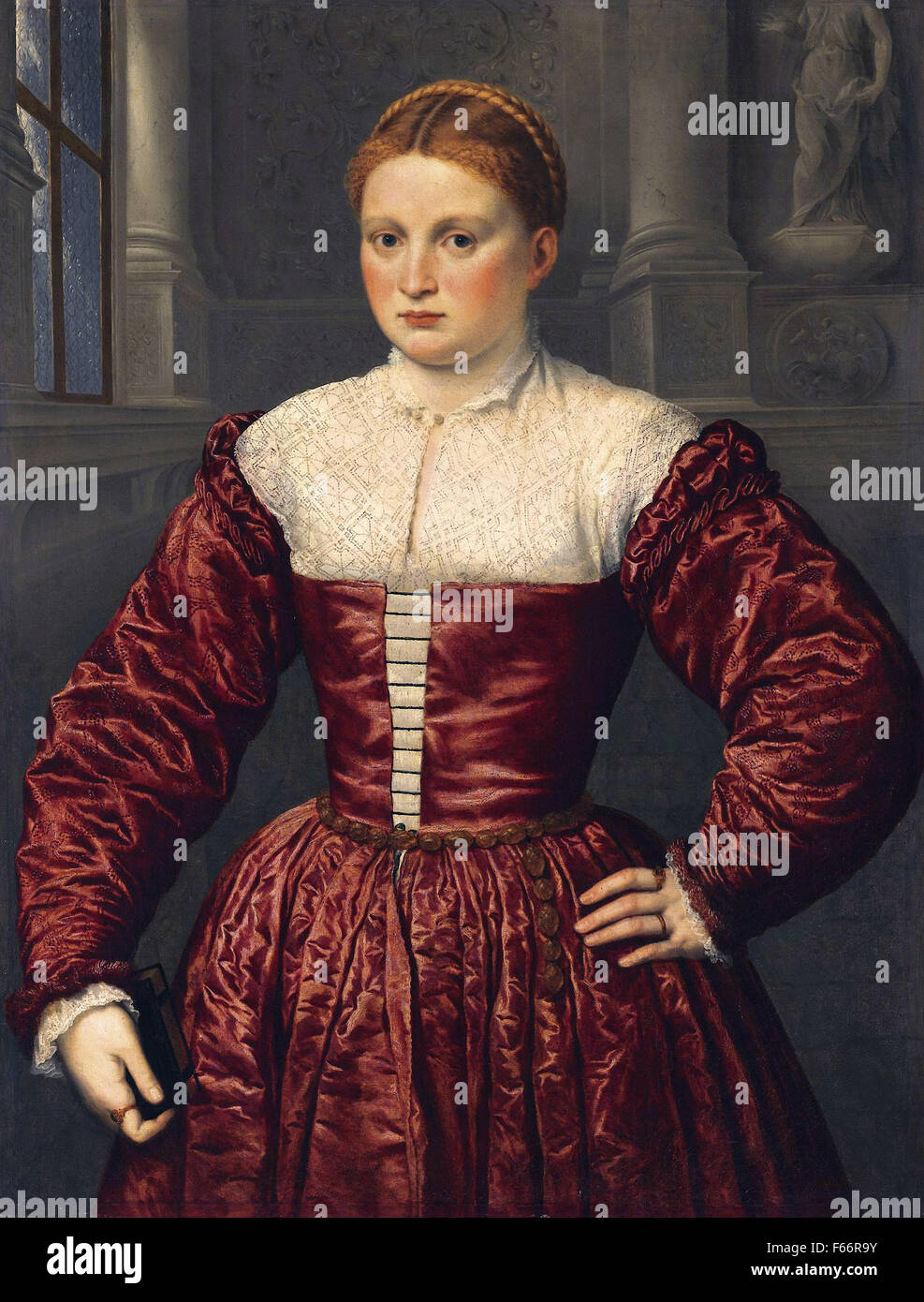 Pâris Bordone - Porträt einer Dame, die traditionsgemäß geglaubt, um der Fugger Stockfoto