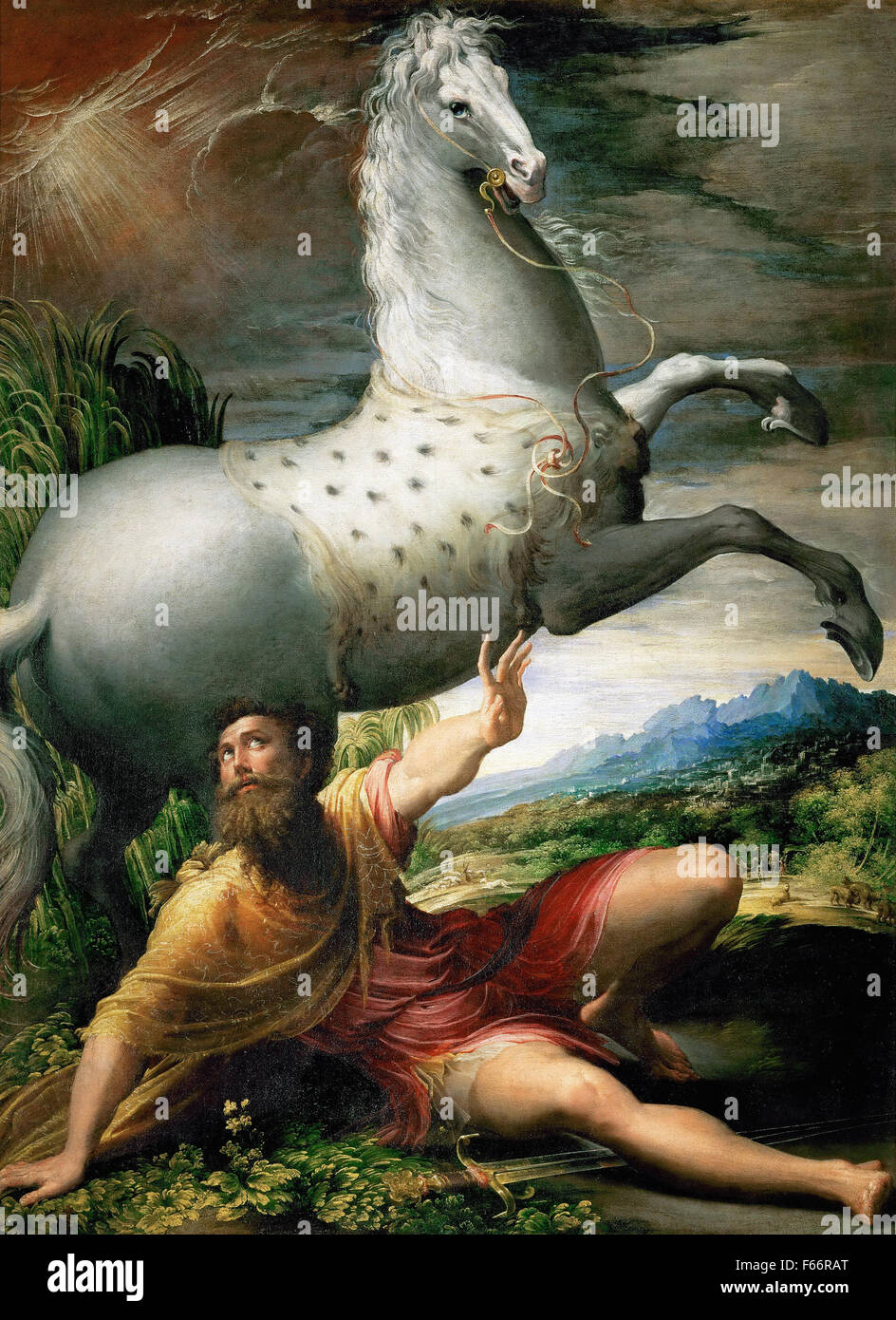 Parmigianino Bekehrung des Heiligen Paulus Stockfotografie Alamy