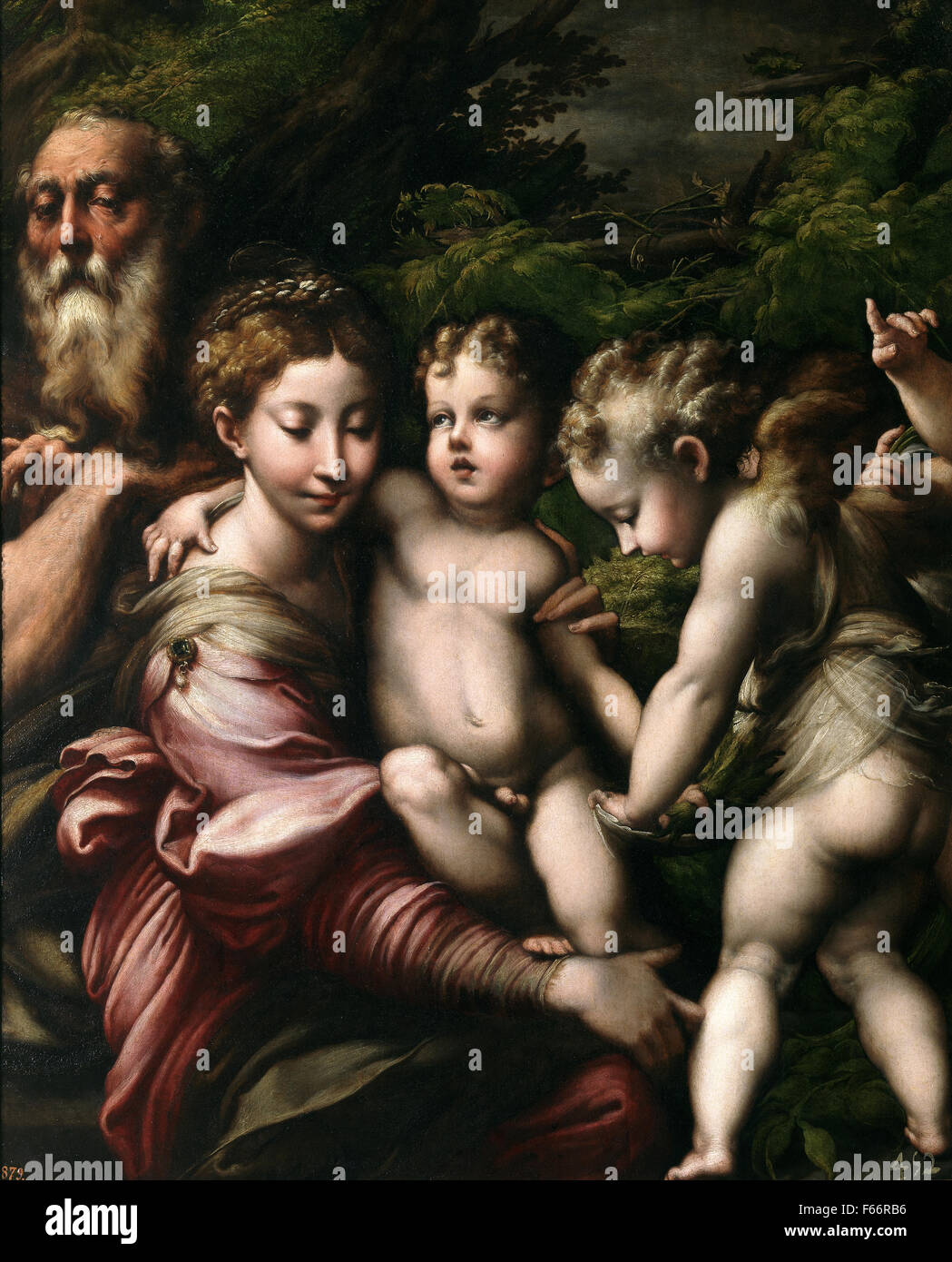 Parmigianino - Heilige Familie mit Engeln Stockfoto
