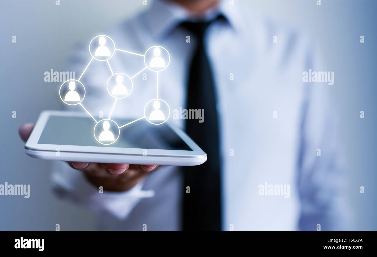 Kommunikation für Wirtschaft und Technologie Stockfoto