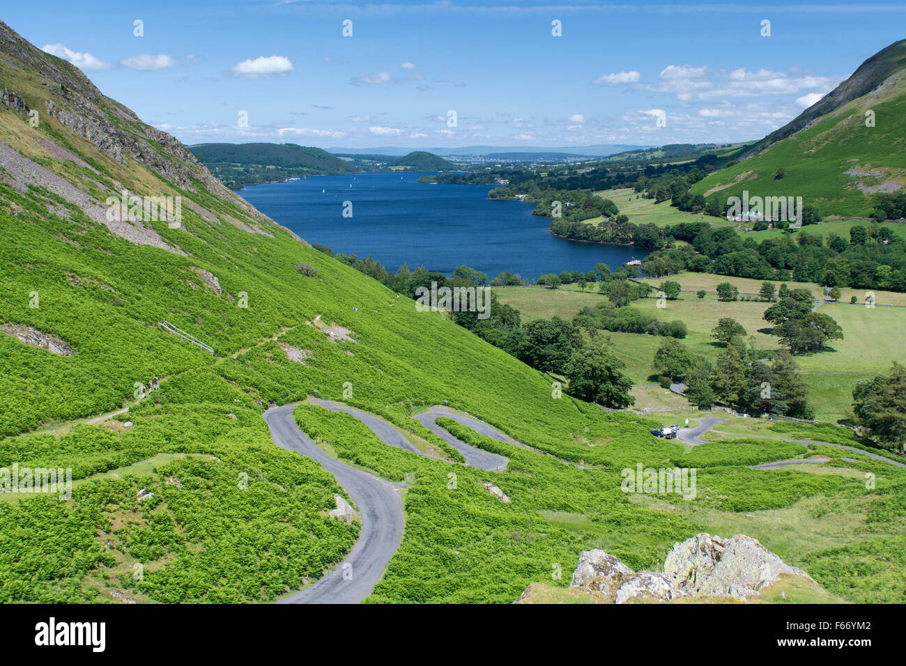 Ullswater aus Martindale Blick Hallin fiel und Howtown. Englischen Lake District, Cumbria, UK. Stockfoto