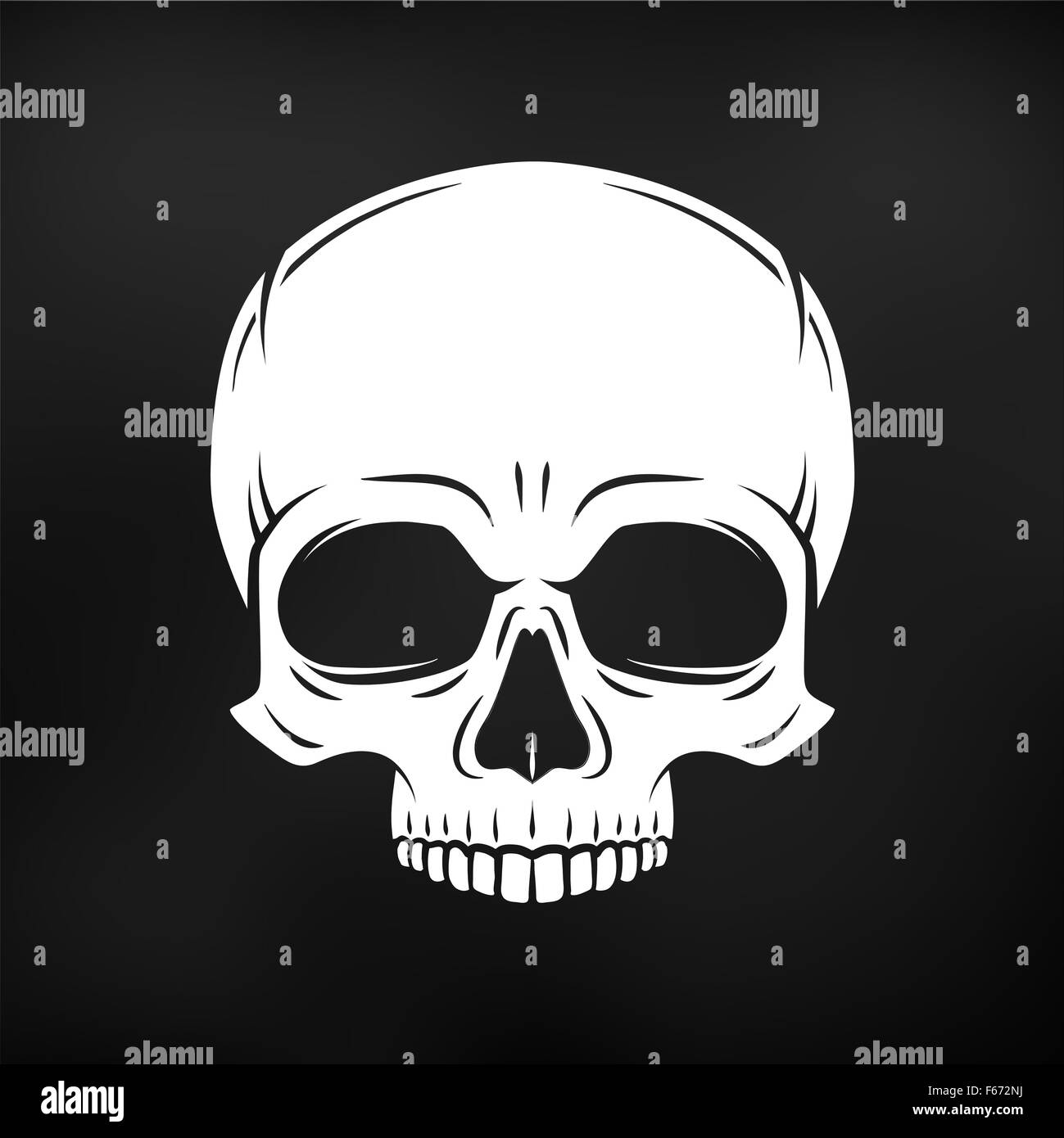 Menschliche böse Schädel Vektor. Jolly Roger-Logo-Vorlage. Tod-T-shirt-Design. Piraten-Abzeichen-Konzept. Symbol-Darstellung auf schwarzem Hintergrund zu vergiften Stock Vektor Menschliche böse Schädel Vektor. Jolly Roger-Logo-Vorlage. Tod-T-shirt-Design. Piraten-Abzeichen-Konzept. Symbol-Darstellung auf schwarzem Hintergrund zu vergiften Stock Vektor