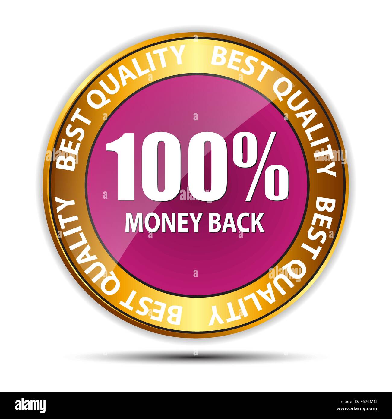 Vektor-Geld zurück garantieren Gold Schild beschriften Stock Vektor