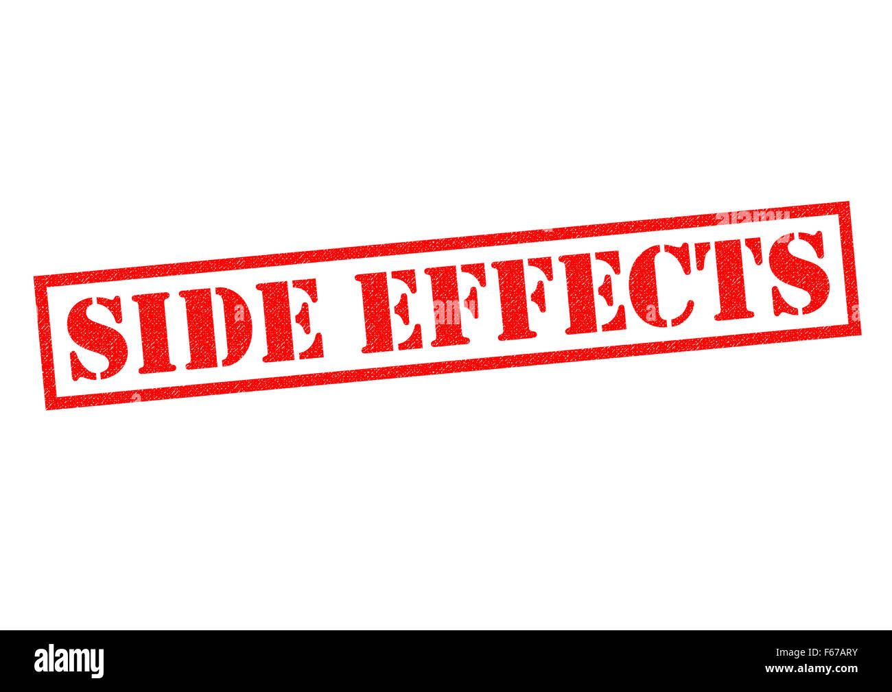 Nebenwirkungen, die roten Stempel auf einem weißen Hintergrund. Stockfoto