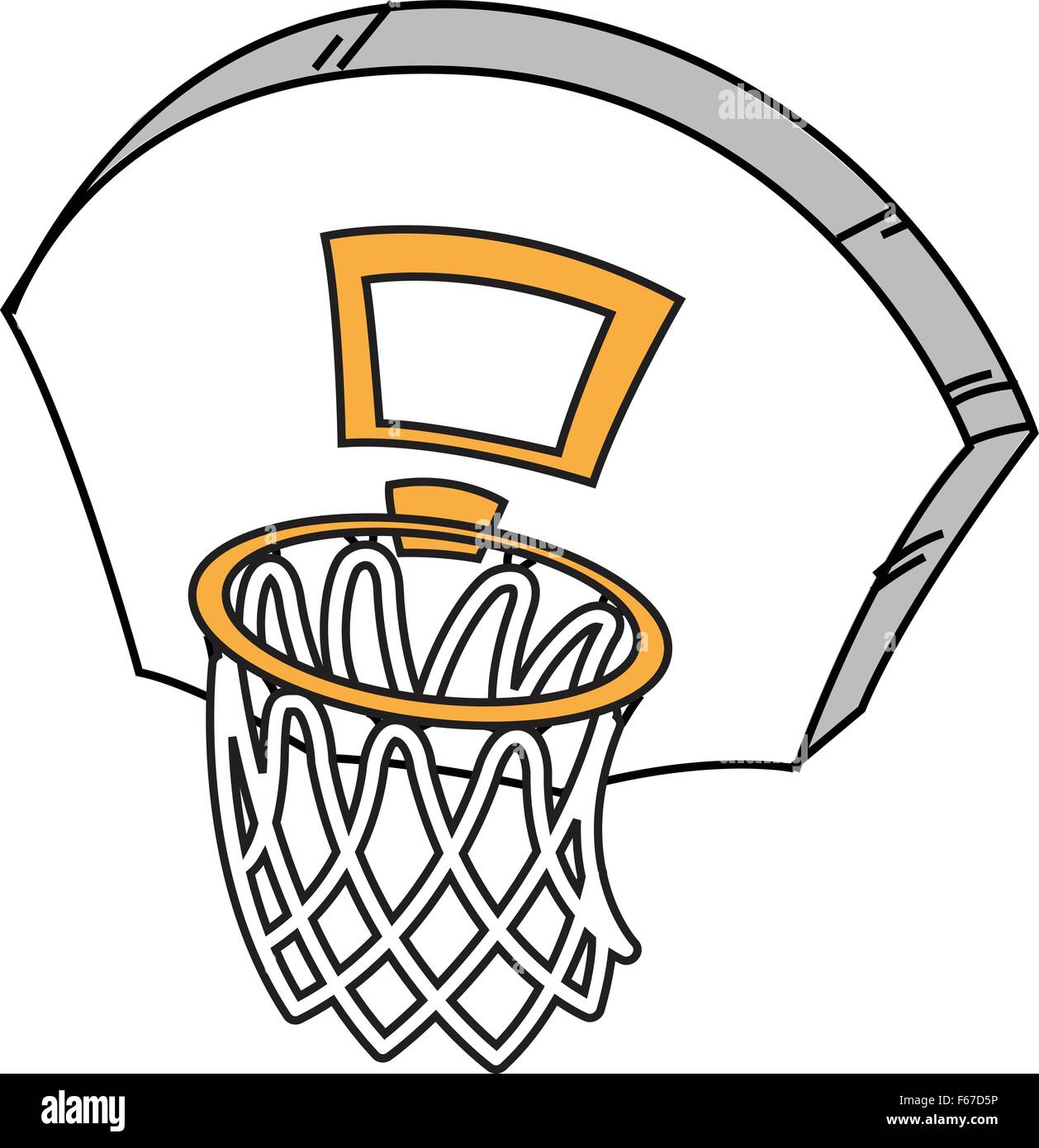 Cartoon, Basketballkorb, Netz und Rückwand Alamy