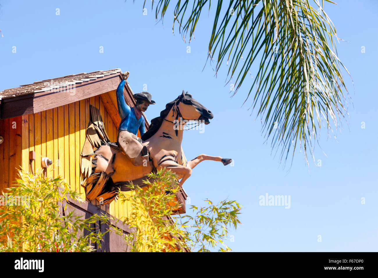 Cowboy auf Pferd Universal Studio in Hollywood.Hollywood, Los Angeles; Kalifornien; USA; Amerika Stockfoto