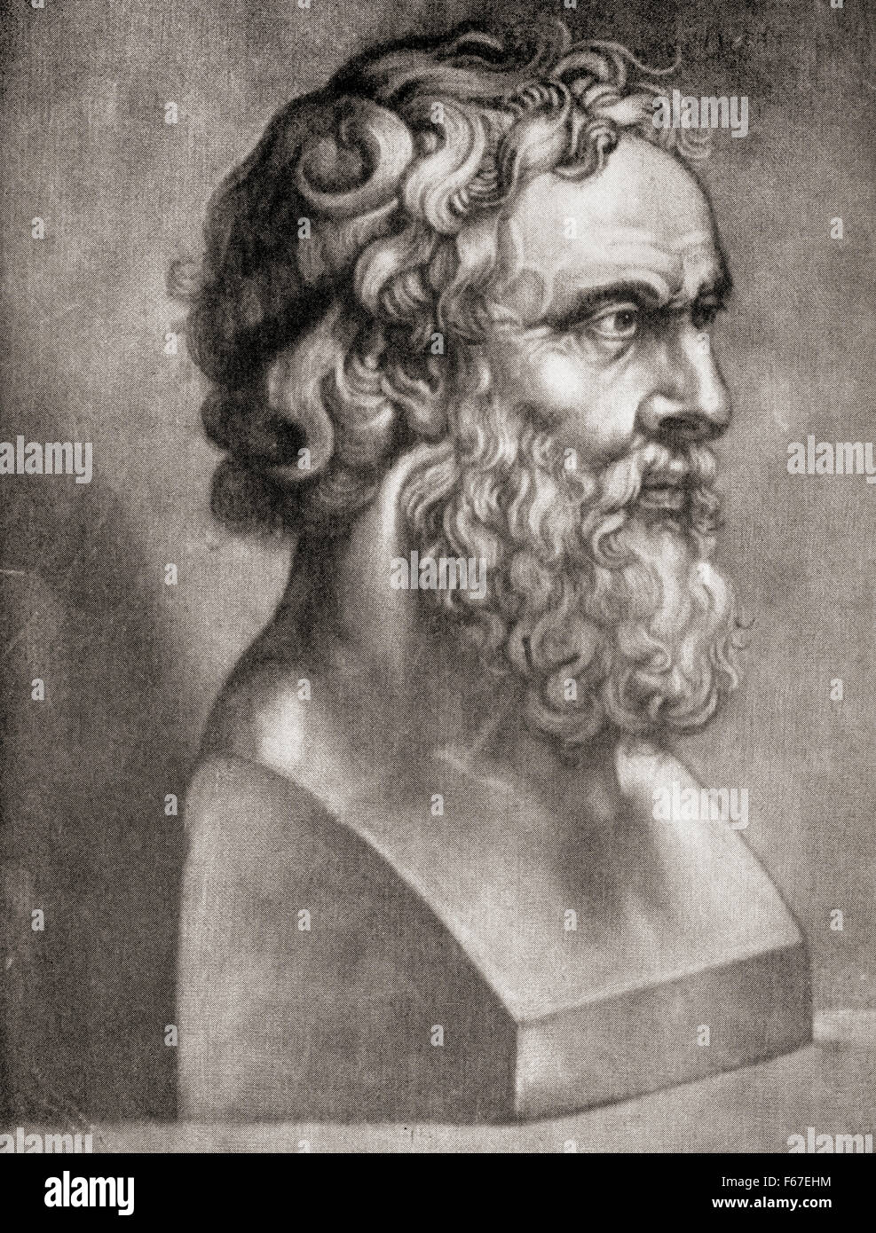 Plato, 428/427 oder 424/423 BC-348/347 v. Chr.. Philosoph und Mathematiker im klassischen Griechenland. Die Geschichte der Philosophie veröffentlichte 1926. Stockfoto