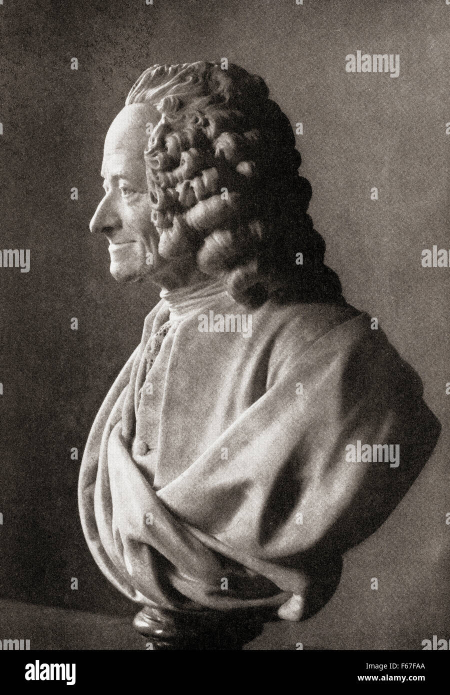 François-Marie Arouet, 1694-1778, bekannt durch seine Nom De Plume Voltaire.  Französischer Schriftsteller, Historiker und Philosoph Erleuchtung. Stockfoto