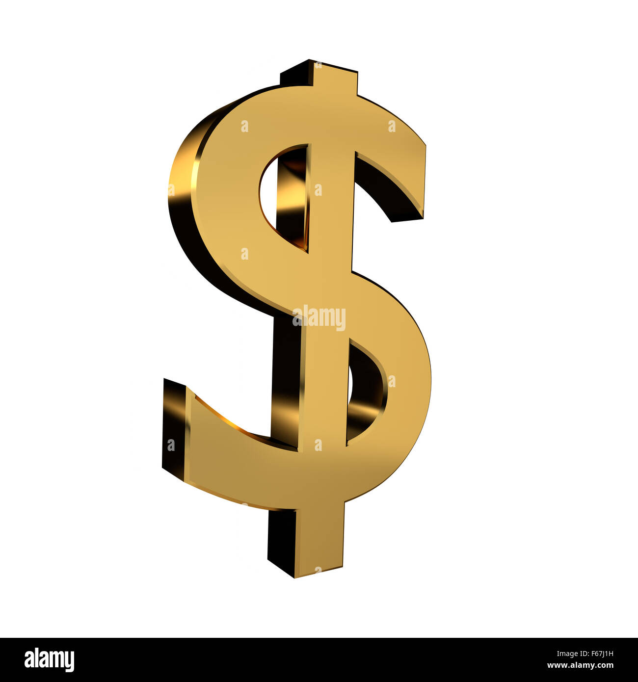 Gold farbigen Dollar-Symbol Stockfoto