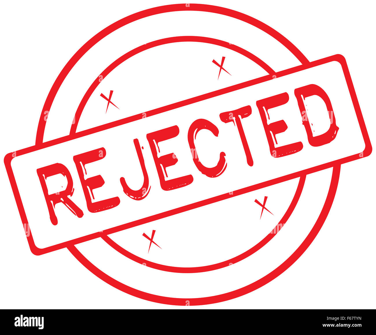 Ein Stempel deklarieren "abgelehnt" isolierten auf weißen Hintergrund Stockfoto
