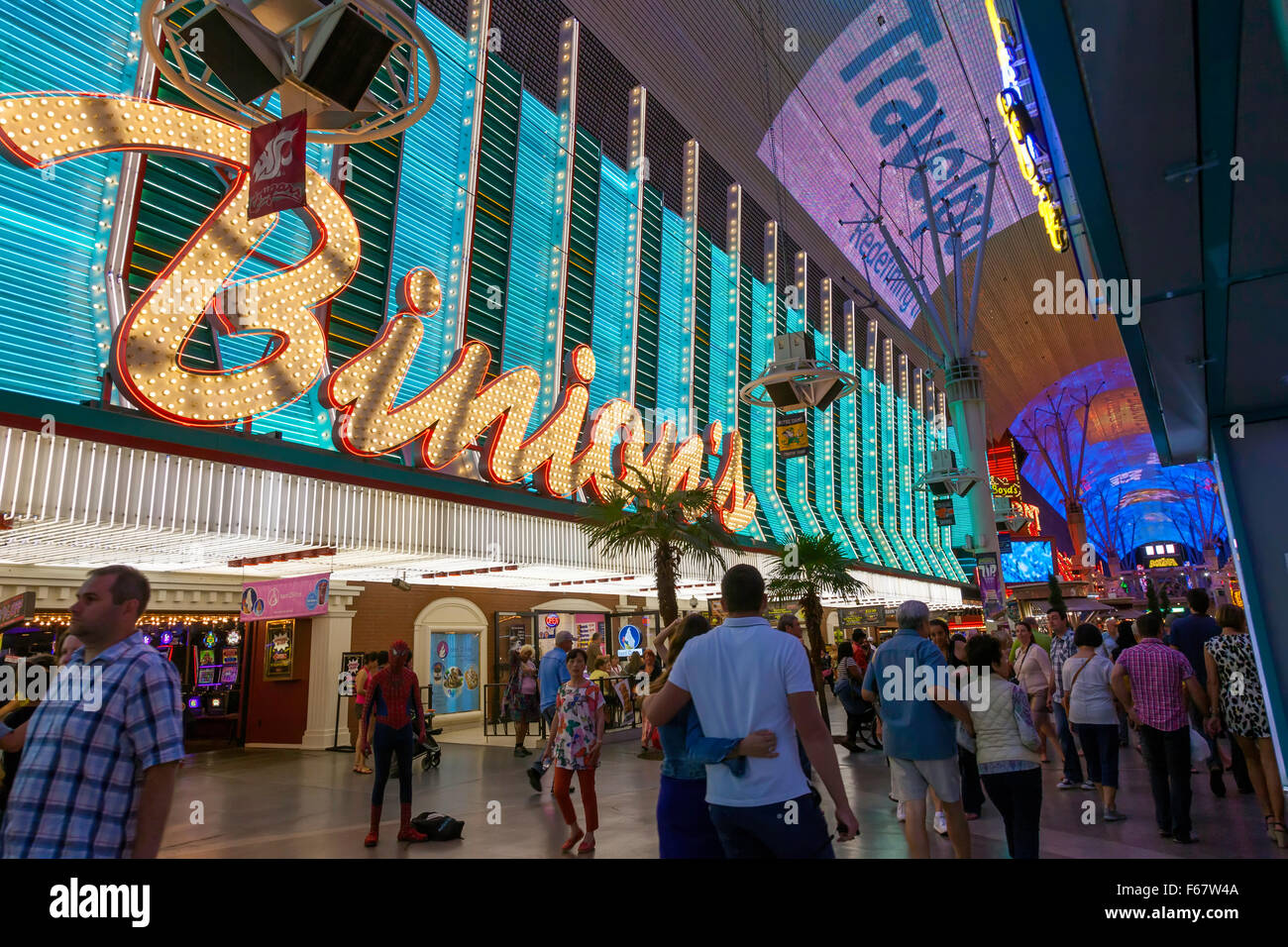 Fremont Street in Las Vegas; Nevada; USA; Amerika; Entertainment-Hauptstadt der Welt; Stockfoto