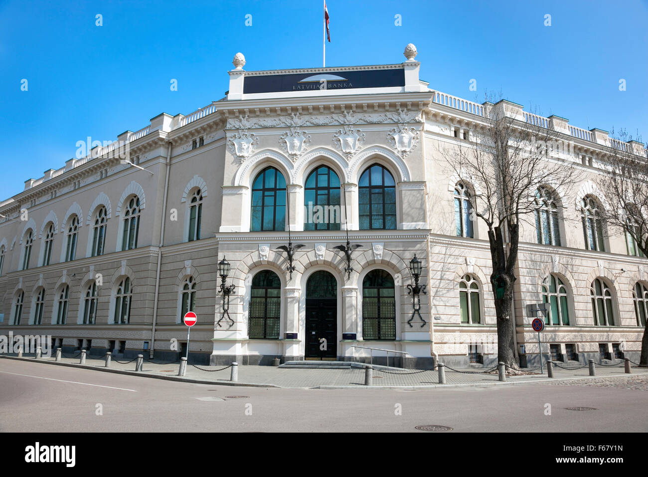 Hauptsitz der Bank von Lettland in Riga, Lettland Stockfoto