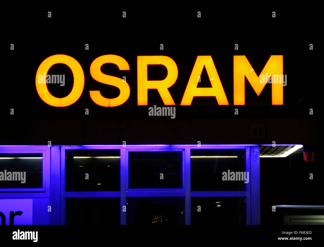 Markenname: "Osram", Berlin. Stockfoto