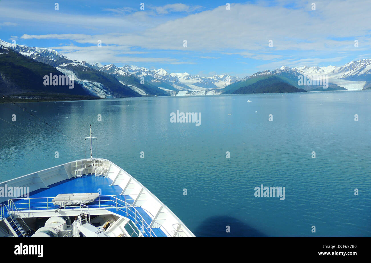 Harvard-Gletscher von einem Schiff in College Fjord, Alaska. Stockfoto