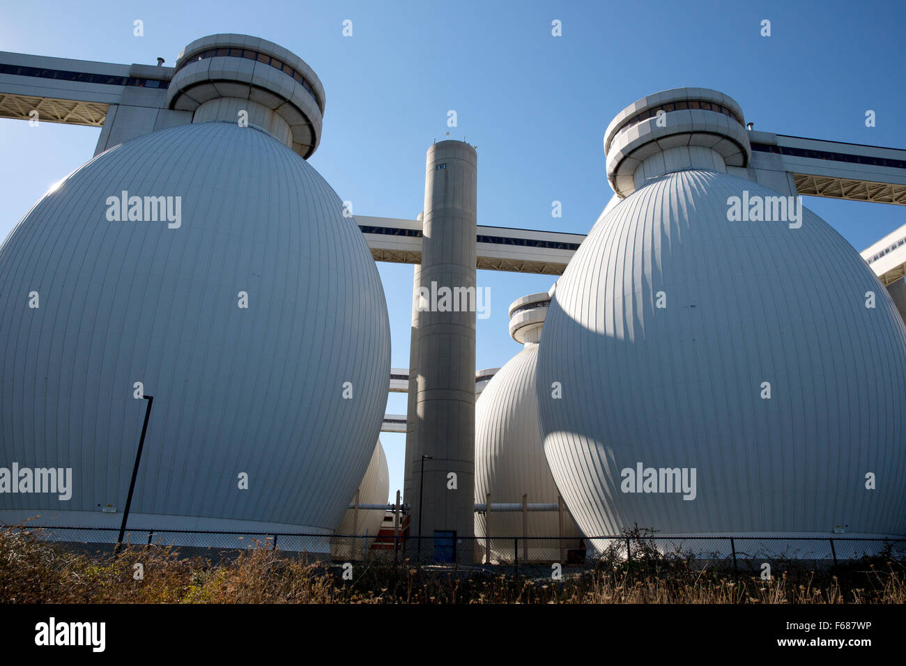 Deer Island Kläranlage, Winthrop, Massachusetts, USA Stockfoto