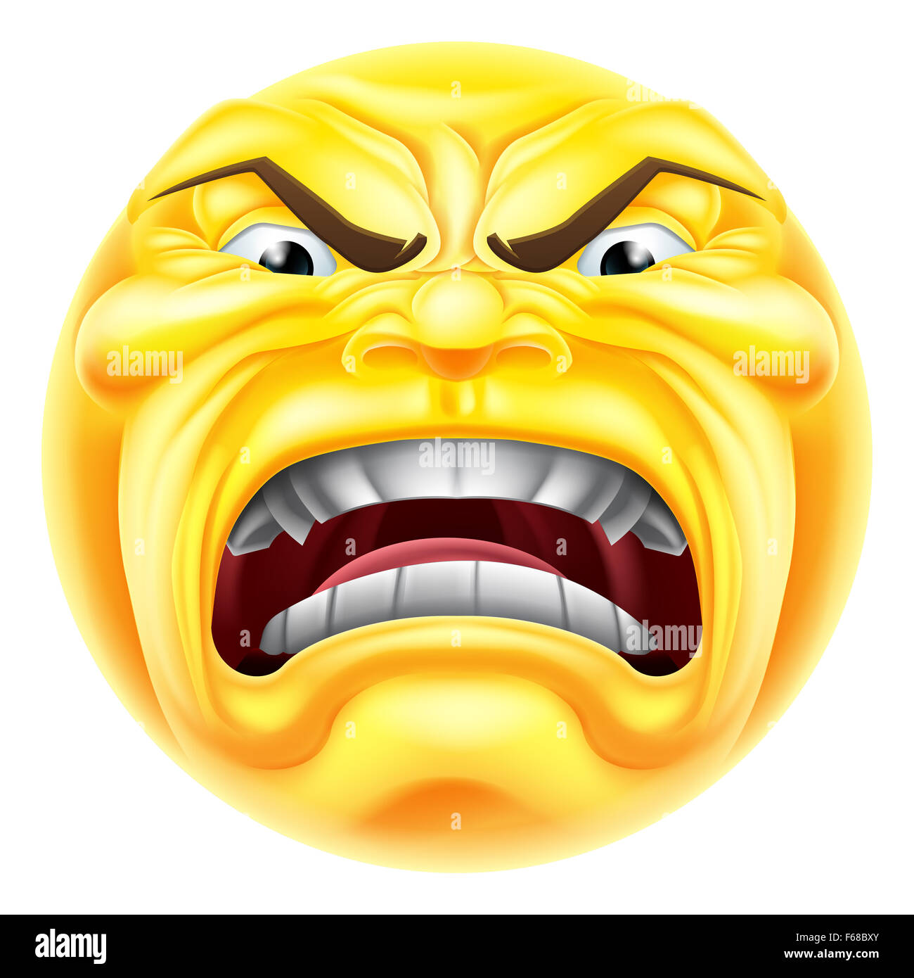 Eine Comicfigur wütend Emoji Emoticons-Symbol Stockfoto