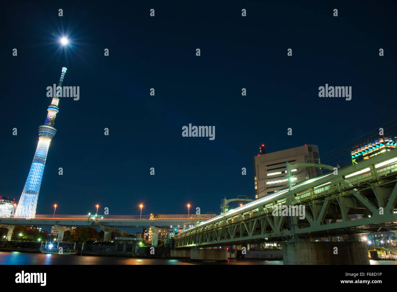 Tobu Linie Sumida River Bridge, SumidaFluss, Tokyo, Japan