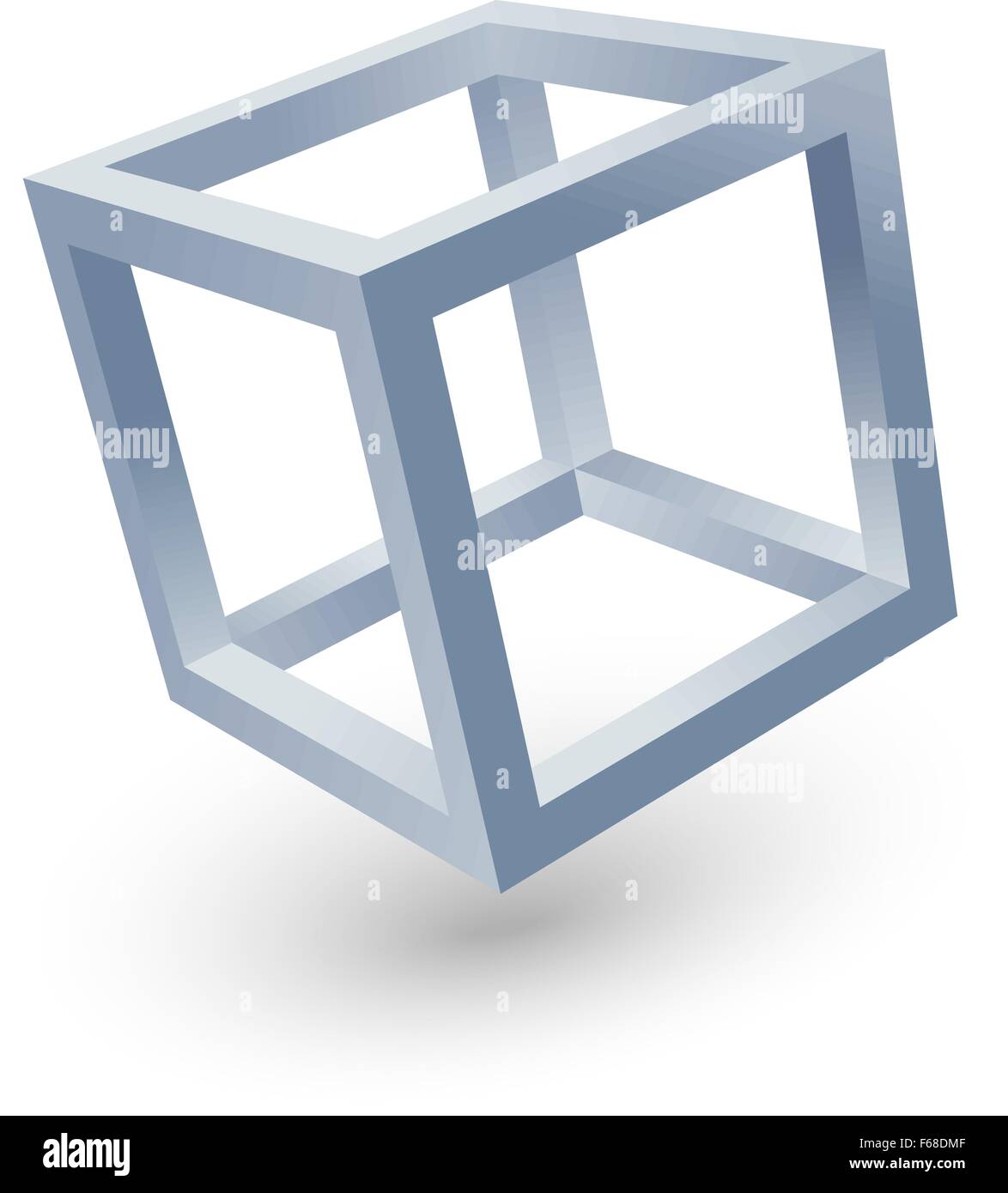 Einzelnen Cube Konzept auf weißem Hintergrund Stock Vektor