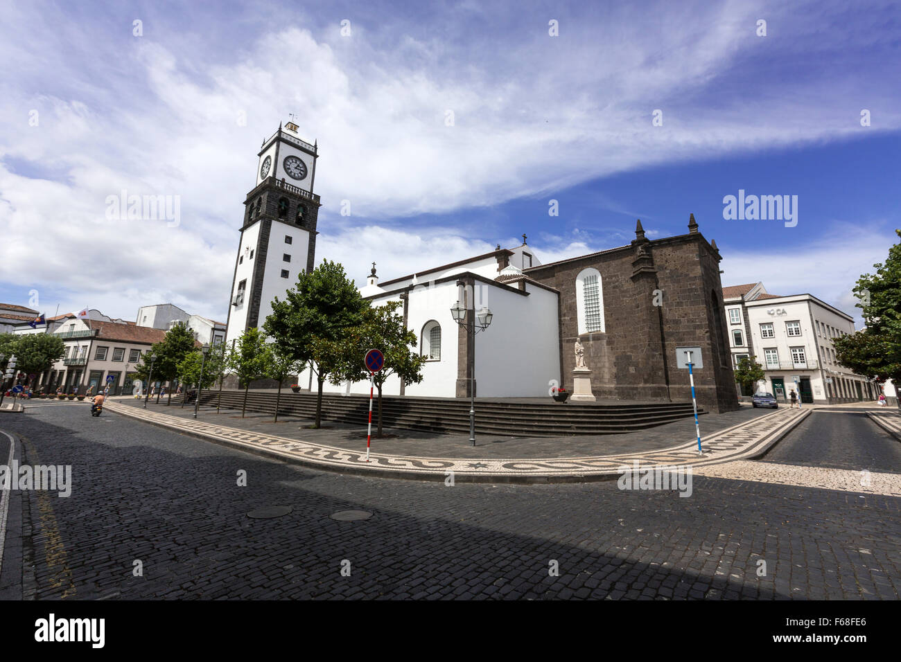 Kirche St. Sebastian, Igreja Matriz de Sao Sebastiao, in Ponta Delgada, São Miguel, Azoren, Portugal Stockfoto