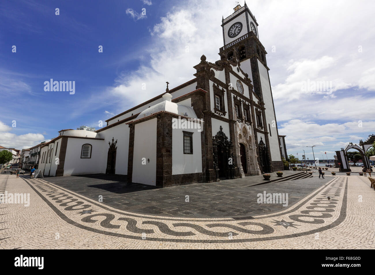 Kirche St. Sebastian, Igreja Matriz de Sao Sebastiao, in Ponta Delgada, São Miguel, Azoren, Portugal Stockfoto