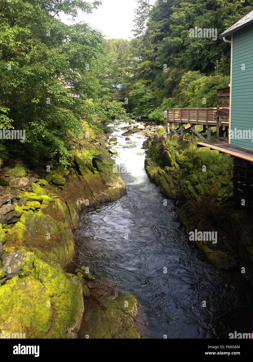 Szene des historischen Creek Street, Ketchikan Alaska. Stockfoto