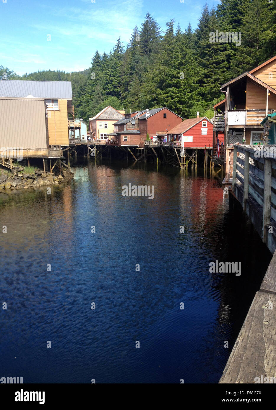 Szene des historischen Creek Street, Ketchikan Alaska. Stockfoto