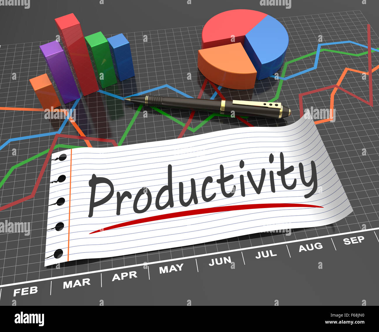 Produktivität und Entwicklung als Konzept Stockfoto