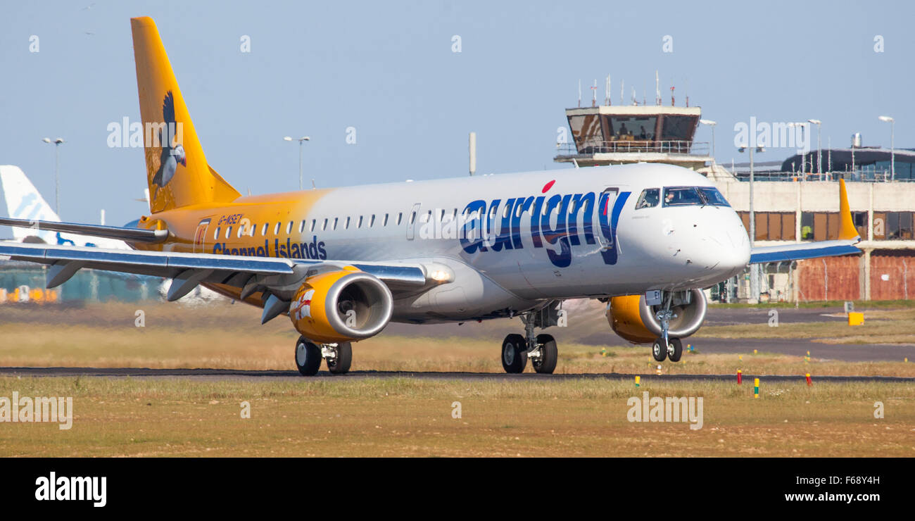 Aurigny Air Services, Embraer 195 Stockfoto