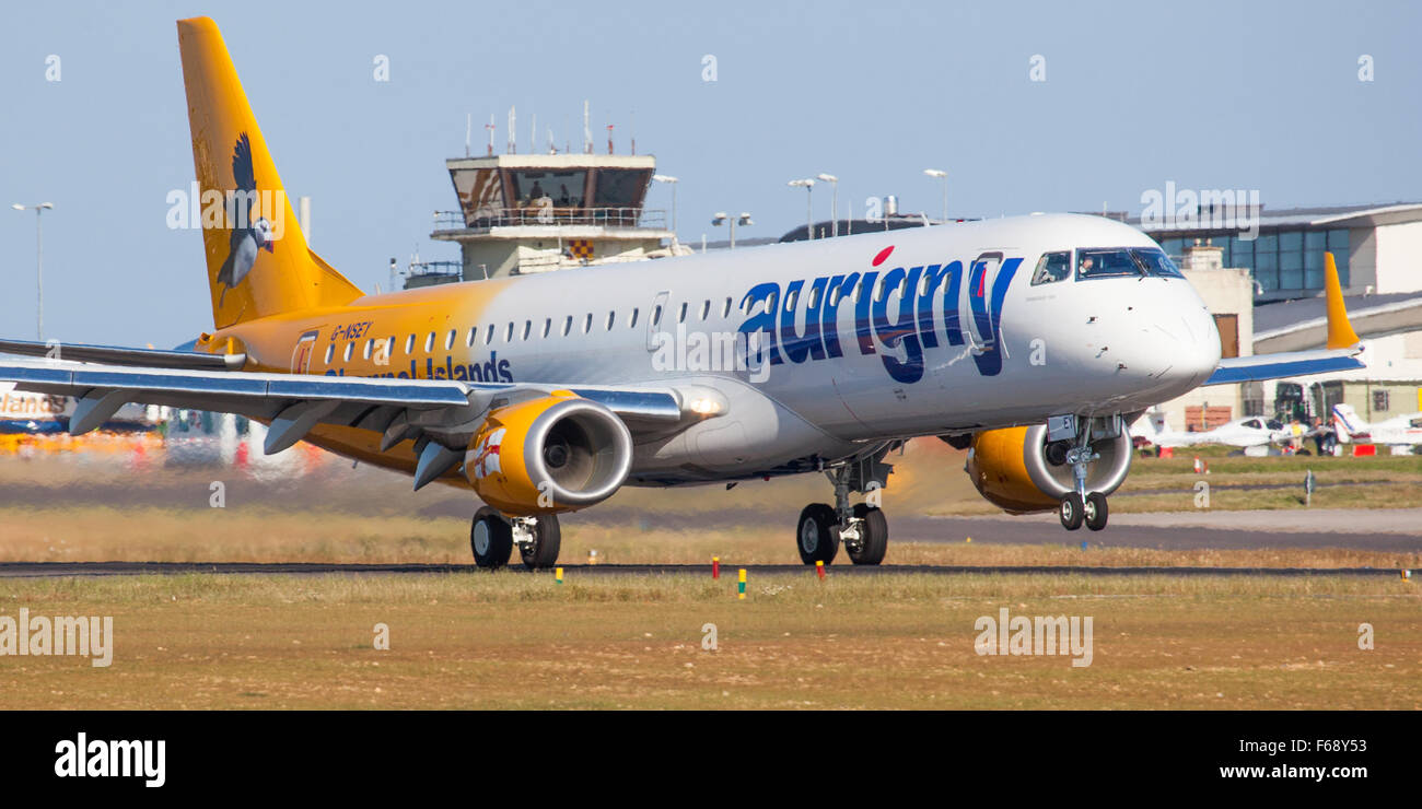 Aurigny Air Services, Embraer 195 Stockfoto