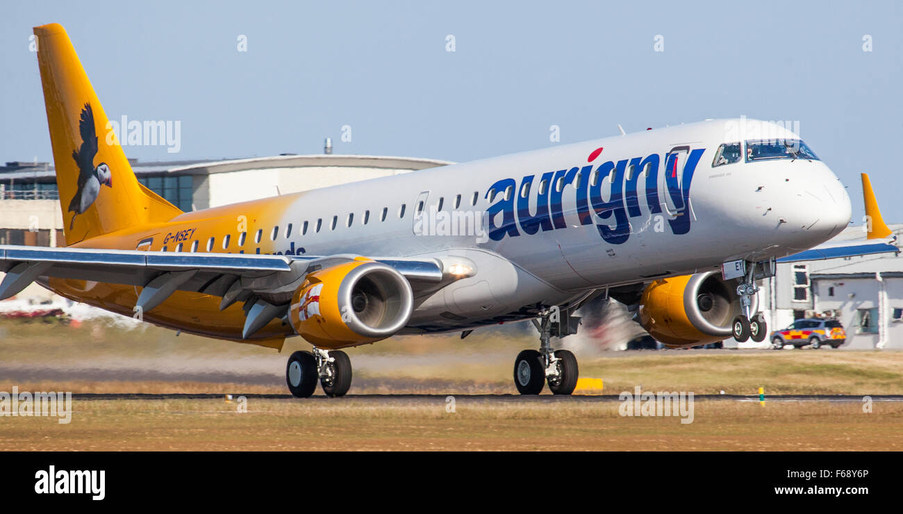 Aurigny Air Services, Embraer 195 Stockfoto