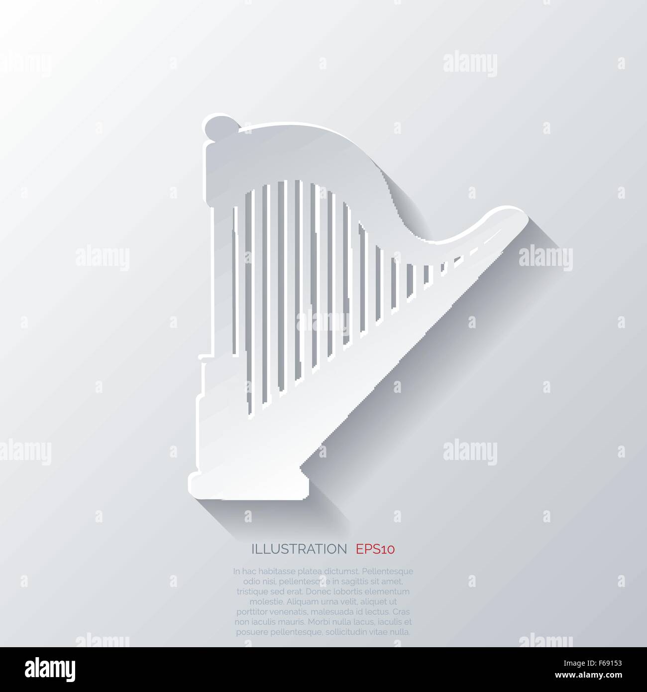 Harfe-Symbol. MSIC Instrumente Stock Vektor Harfe-Symbol. MSIC Instrumente Stock Vektor