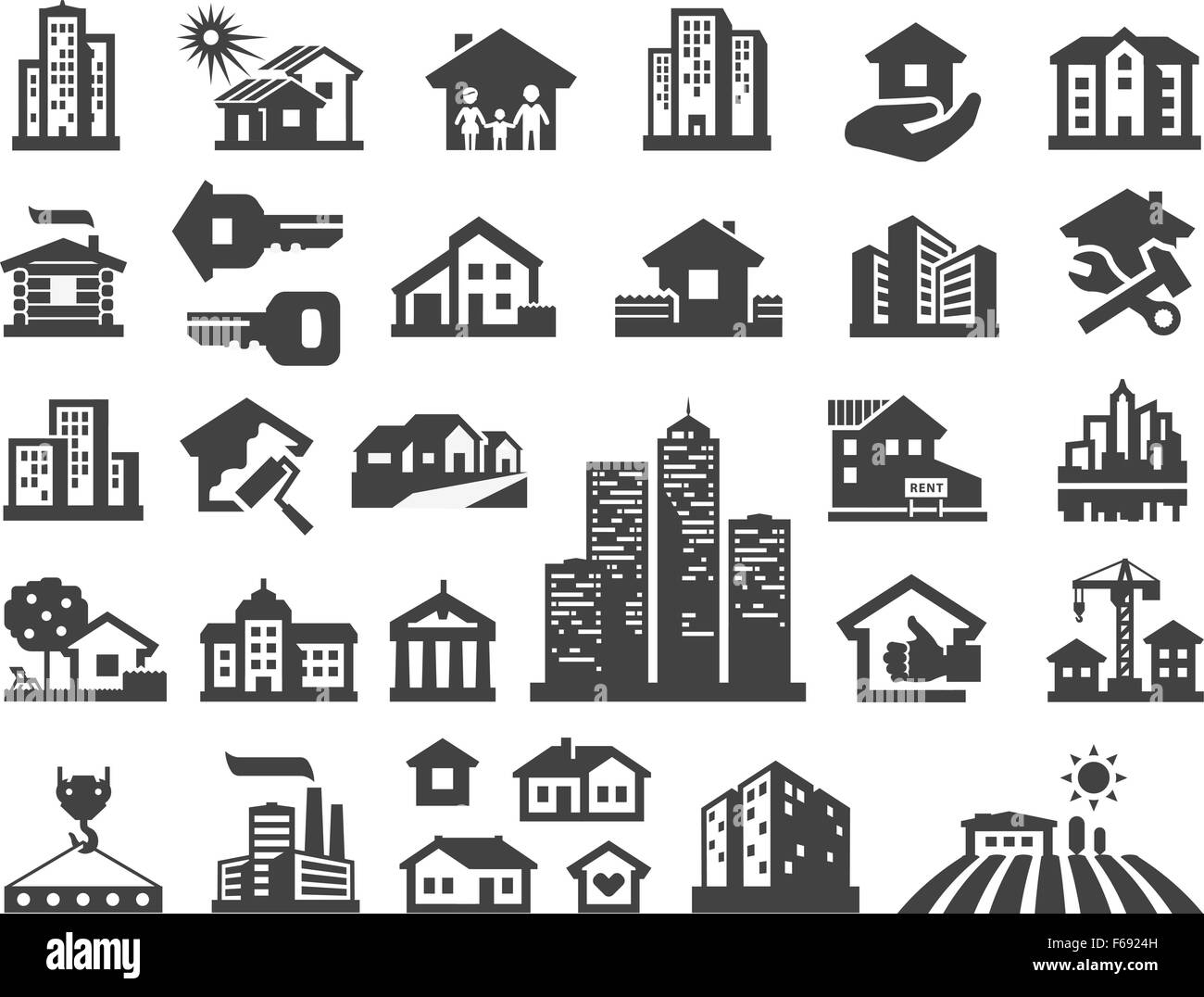 Haus-Vektor-Logo-Design-Vorlage. Immobilien oder Gebäude Symbole Stock Vektor