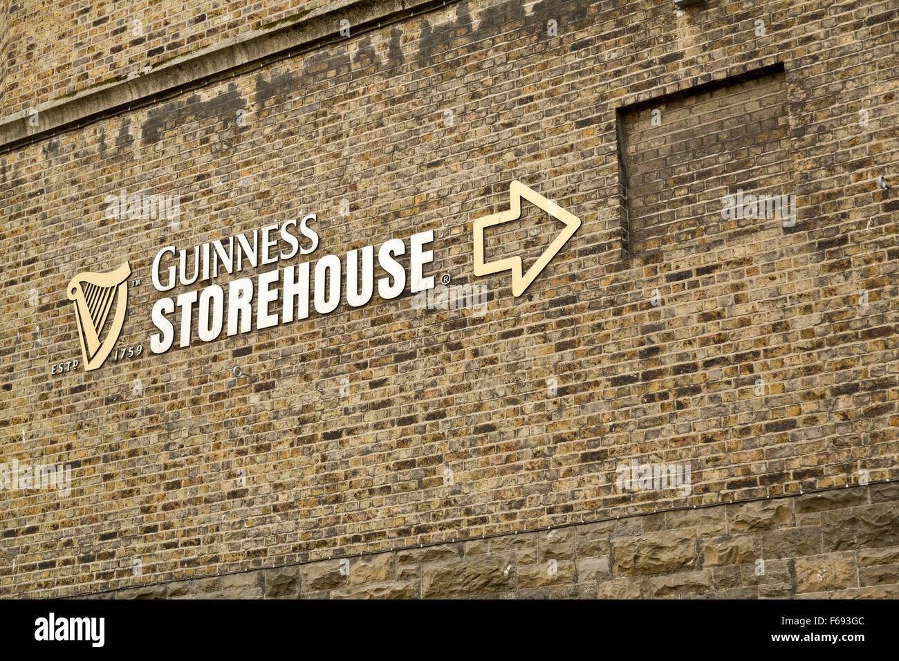 Guinness Storehouse Zeichen, Dublin, Irland Stockfoto