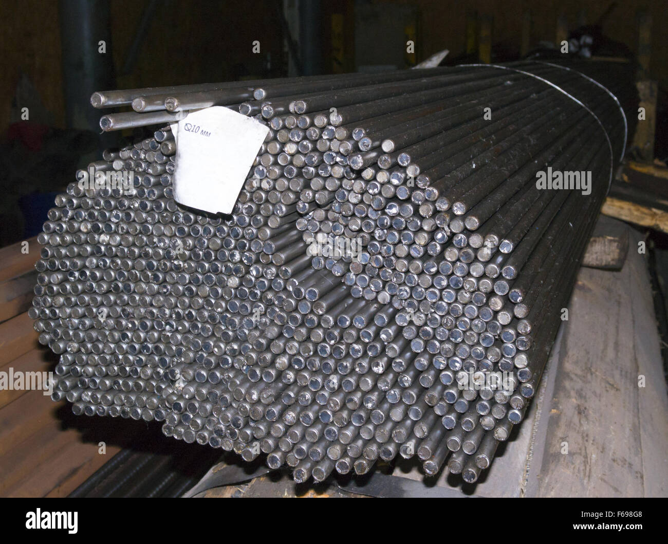 Stahlstangen in Fabrik Lager Stockfoto