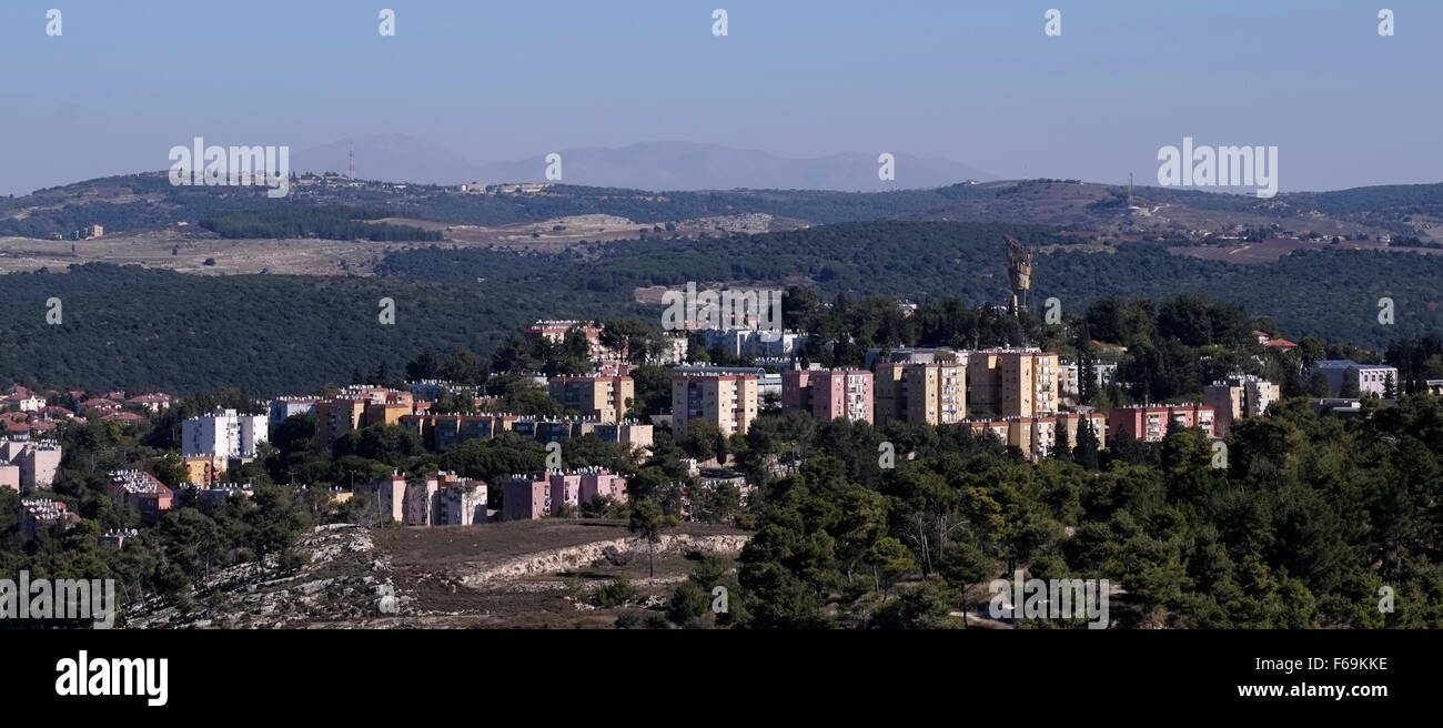 Malerische Aussicht auf Maalot eine jüdische Stadt in Nordisrael Galiläa Stockfoto