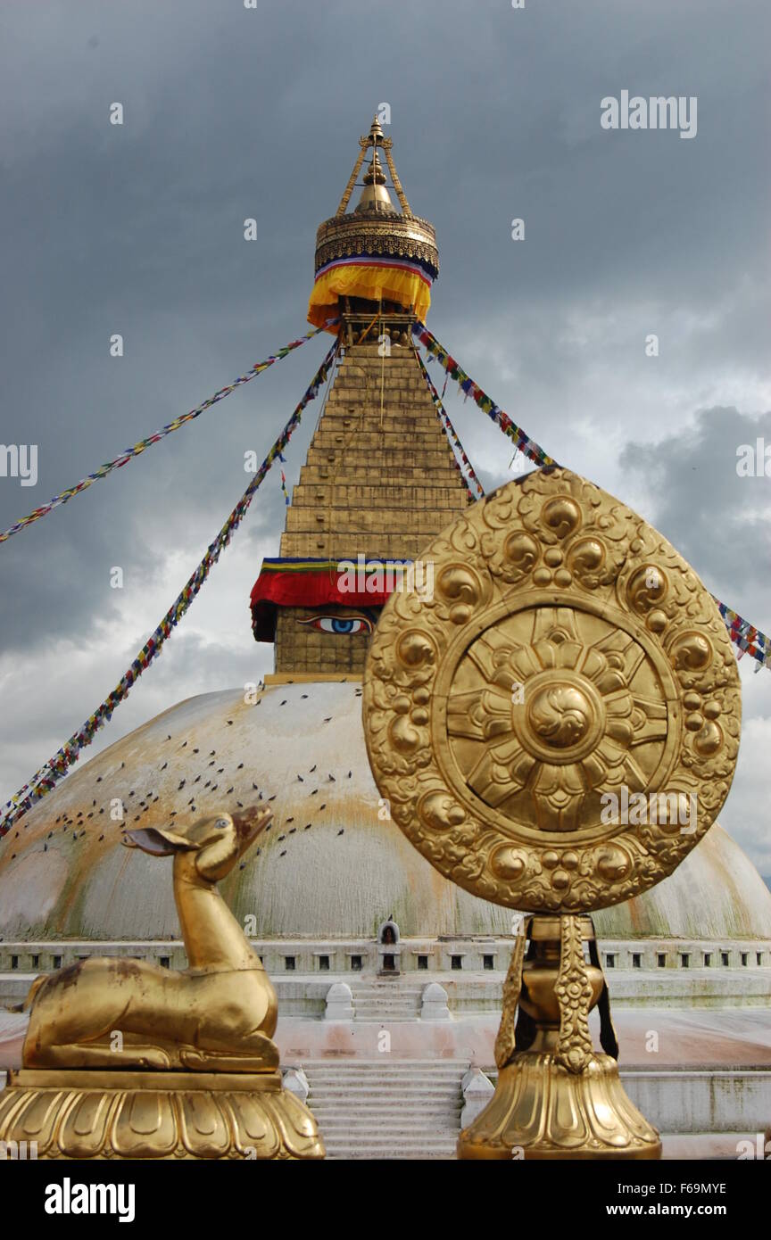 Bauda/Bodnath Stupa, Nepal Stockfoto