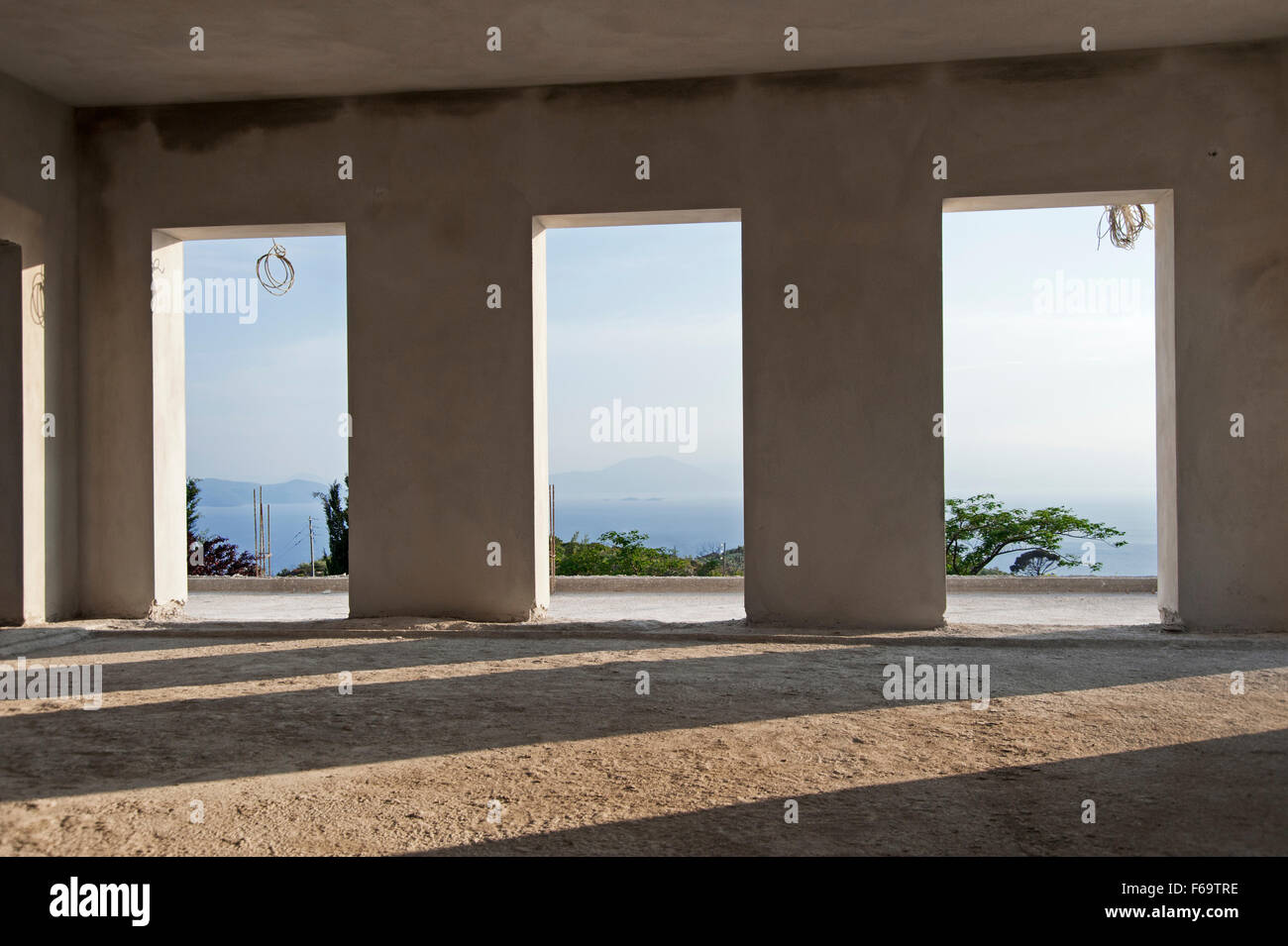 Rohbau eines Privathauses auf der Halbinsel Pilion in Griechenland Stockfoto