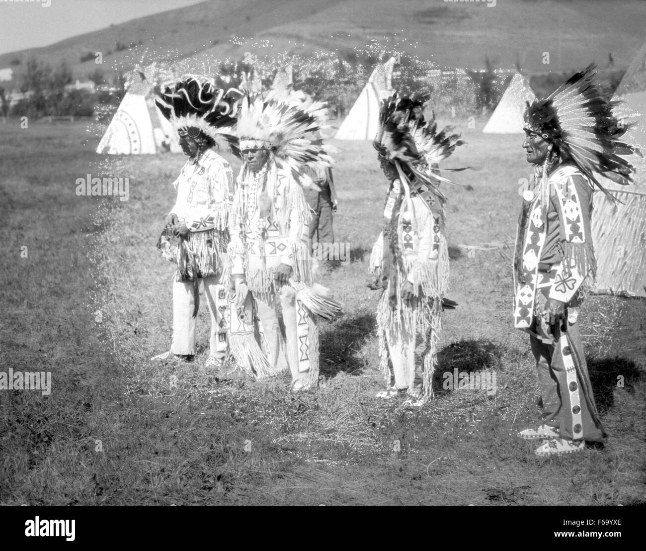 Unidentified Plains Cree bei einem Powwow in Fort qu, Saskatchewan Stockfoto