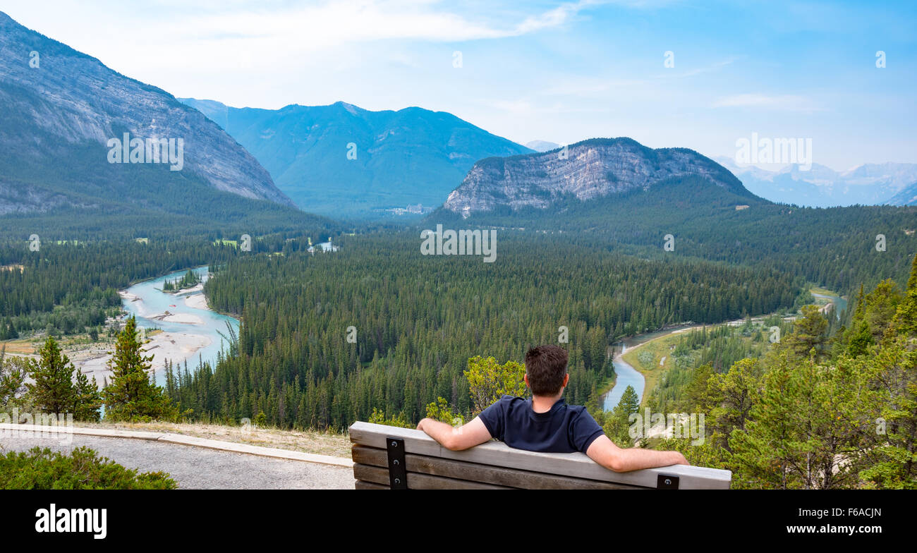 Panorama von Baff in Alberta Stockfoto