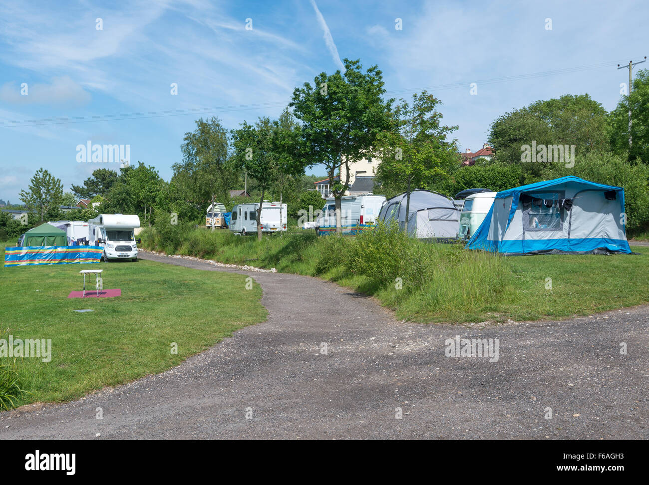 Haken Sie Bauernhof-Caravan und camping-Park in Uplyme, Lyme Regis, Dorset, England, UK Stockfoto
