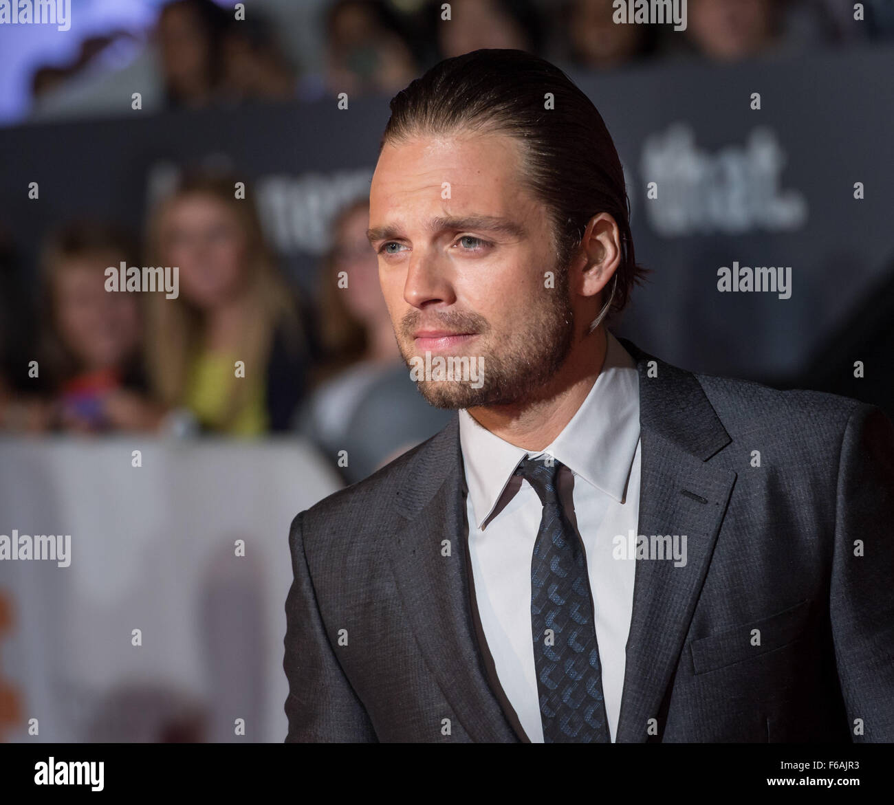 Die Weltpremiere von „The Martian“ fand auf dem Toronto International Film Festival statt. Die NASA nahm an der Veranstaltung Teil und stellte ihre Beiträge zur Weltraumforschung und Wissenschaft vor, an der der Schauspieler Sebastian Stan teilnahm. Stockfoto