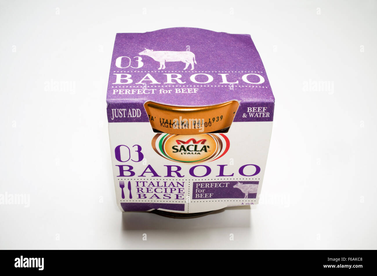 Sacla 03 Barolo italienisches Rezept Basis Stockfoto