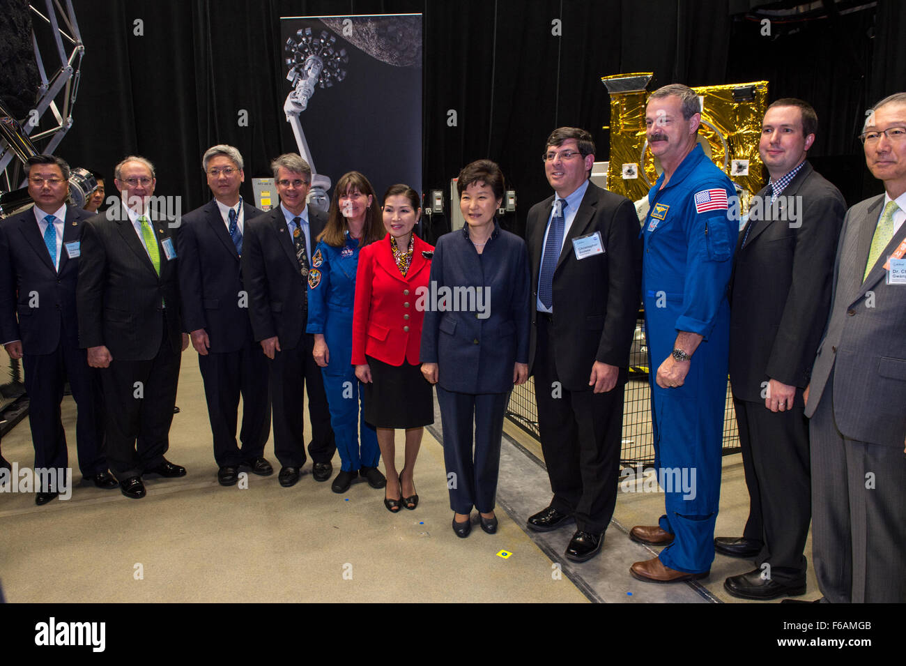 Präsident Park Geun-Hye von Südkorea besucht NASA Goddar Stockfoto