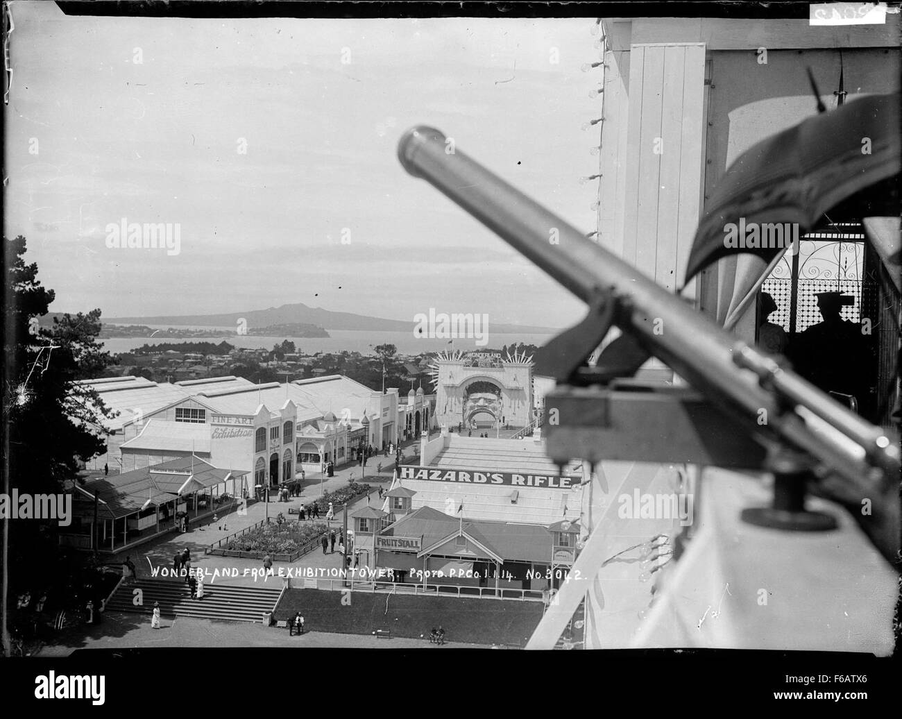 Ansicht von Wunderland Ausstellung Tower, Ausstellung von Auckland, Auckland Domain Stockfoto