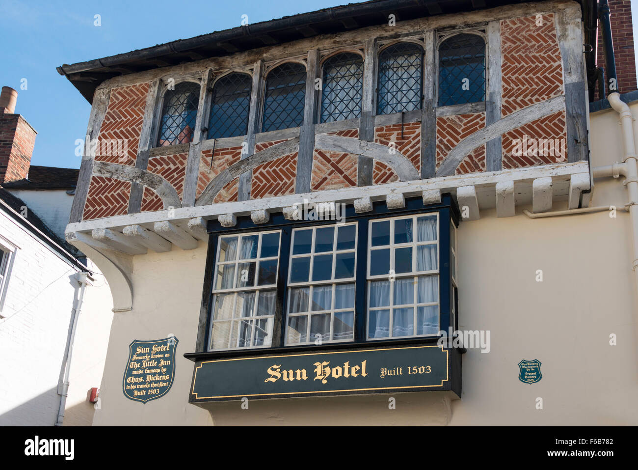 16. Jahrhundert Sonne Hotel, Sun Street, Canterbury, Kent, England, Vereinigtes Königreich Stockfoto