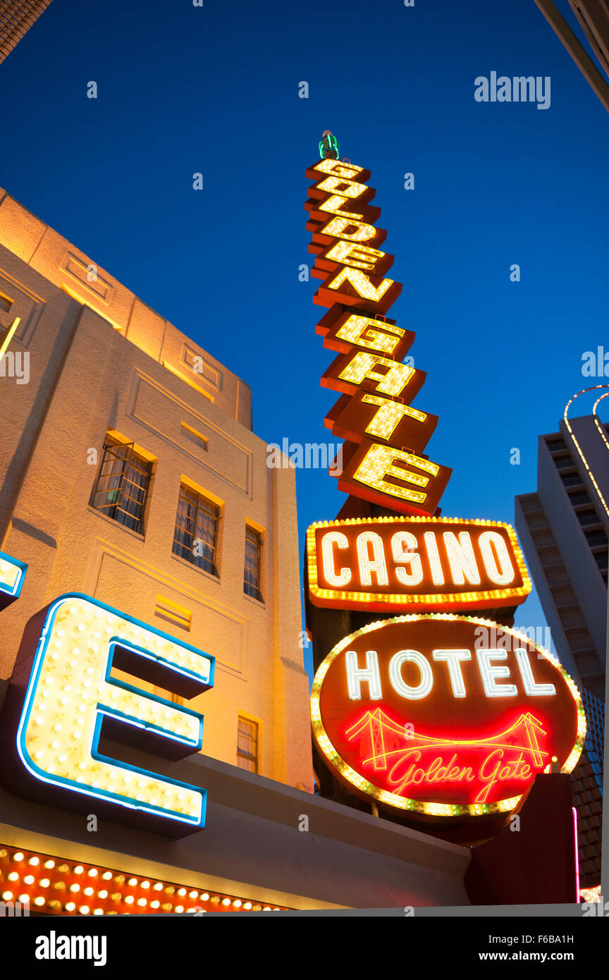 Die 'Golden Gate' Hotel and Casino in Las Vegas Nevada Stockfoto